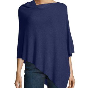 Eileen Fisher Fine Merino Links Poncho, OS Petite Sapphire